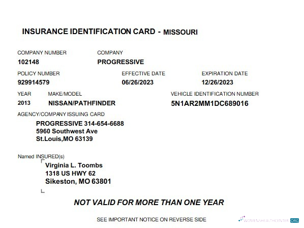Download USA Missouri insurance ID card Photoshop template